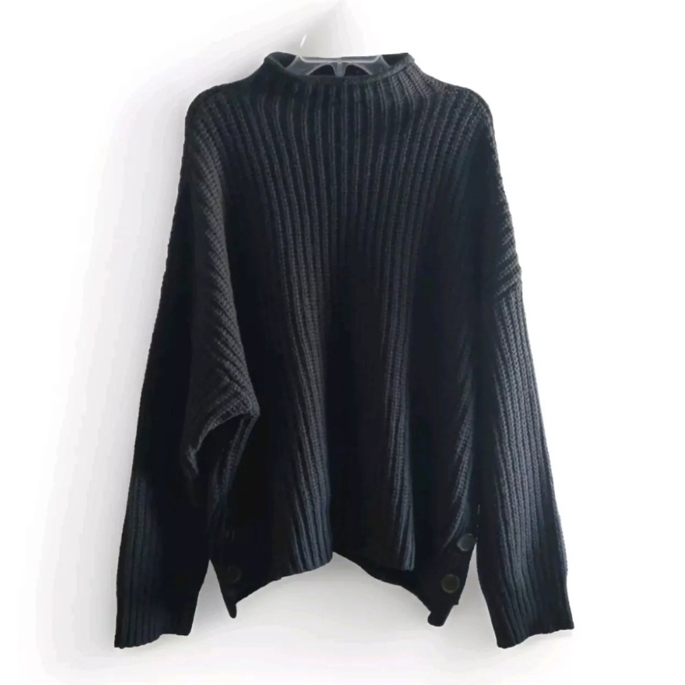 Madewell wool blend Mock Neck chunky knit relaxed sweater 3X - Picture 1 of 9